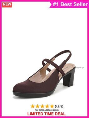 LifeStride Evoke Slingback Pump 2 3/4 Inch Block Heel Almond Toe Comfort